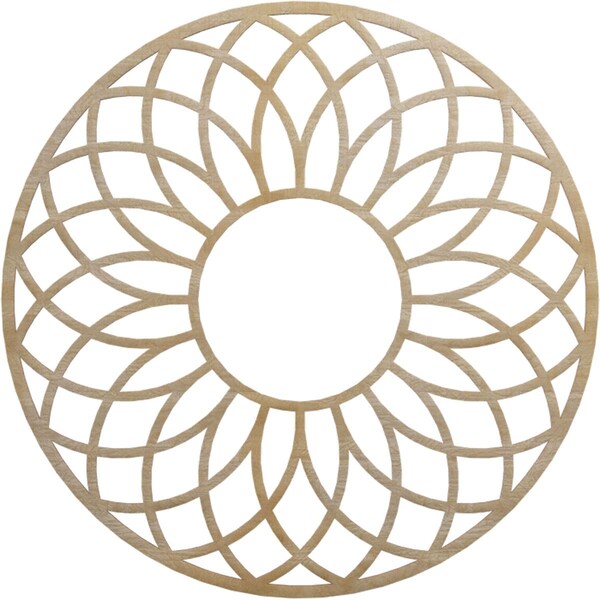 Ekena Millwork Cannes Wood Fretwork Pierced Ceiling Medallion, Hickory, 34"OD x 11 5/8"ID x 3/8"T CMWP34X34X0375CNHI - main